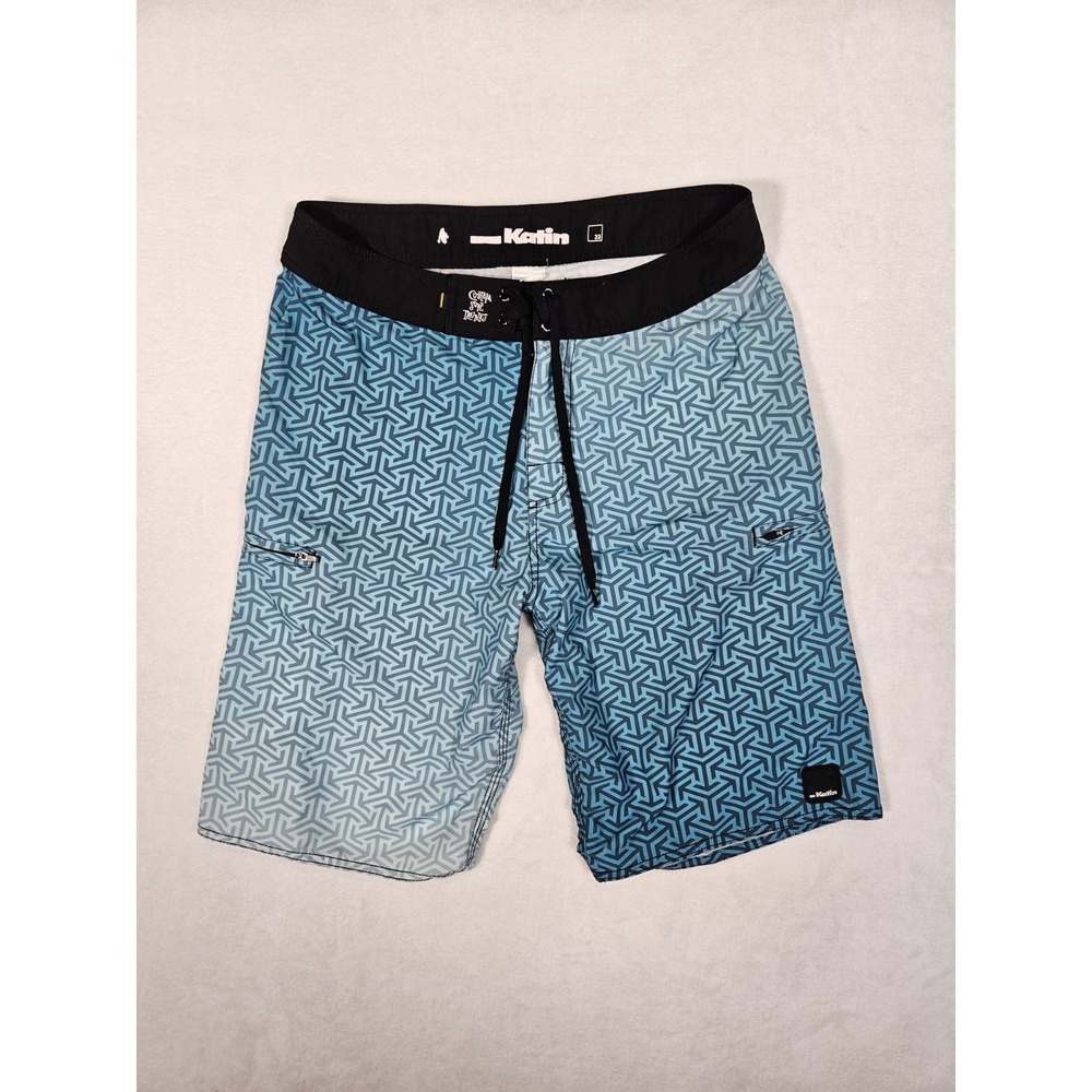 Vintage Kanvas By Katin Board‎ Shorts Mens 33 Blue Nylon Cargo Trunks